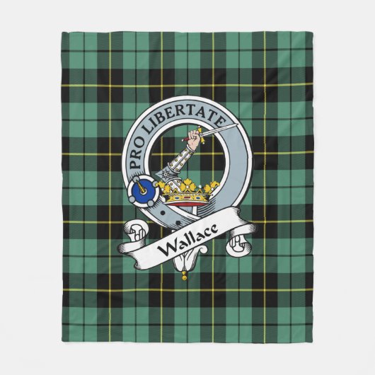 Wallace Ancient Clan Badge Tartan Fleece Deken (Voorkant)