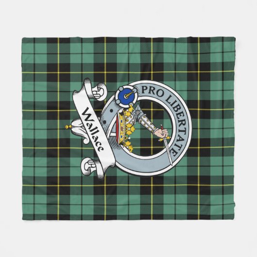 Wallace Ancient Clan Badge Tartan Fleece Deken (Voorkant (Horizontaal))