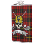 Wallace Badge & Tartan Personalized Skull Golf Heupfles (Links)