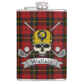 Wallace Badge & Tartan Personalized Skull Golf Heupfles (Voorkant)
