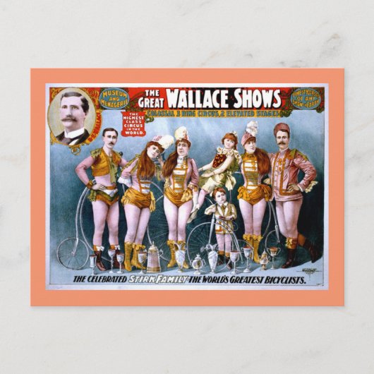 Wallace Circus Show Vintage Poster Briefkaart (Voorkant)