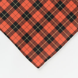 Wallace Clan Ancient Tartan Coral en Black Plaid Fleece Deken