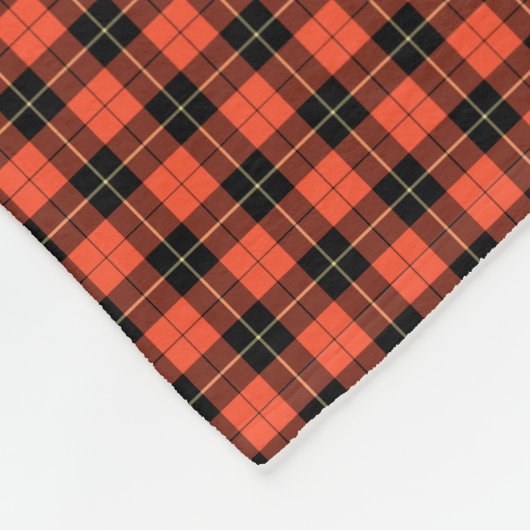 Wallace Clan Ancient Tartan Coral en Black Plaid Fleece Deken (Hoek)