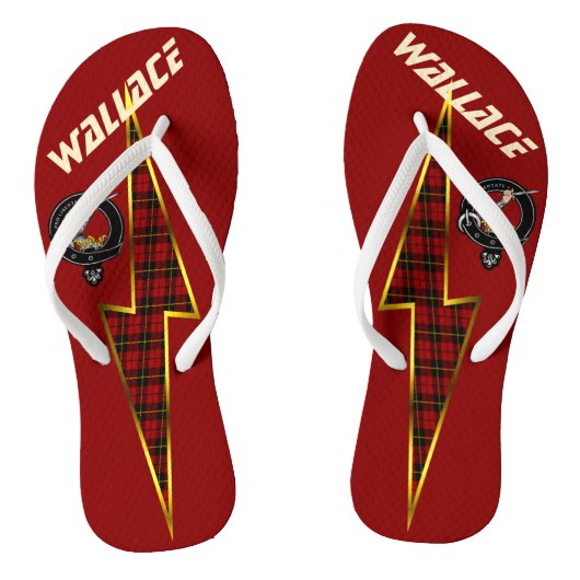 Wallace Clan Badge Bliksemschicht Rood Teenslippers (Voetbed)