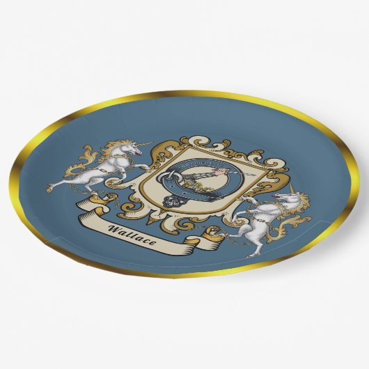 Wallace Clan Badge Blue gepersonaliseerd papier Bo Papieren Bordje (Gekanteld)