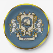 Wallace Clan Badge Blue gepersonaliseerd papier Bo Papieren Bordje (Voorkant)