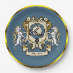 Wallace Clan Badge Blue gepersonaliseerd papier Bo Papieren Bordje