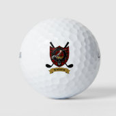 Wallace Clan Badge en gekruiste golfclubs Golfballen (Voorkant)