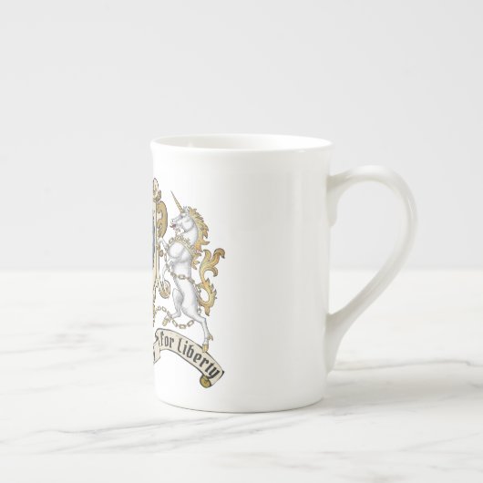 Wallace Clan Badge & Motto Porselein Kop (Rechts)