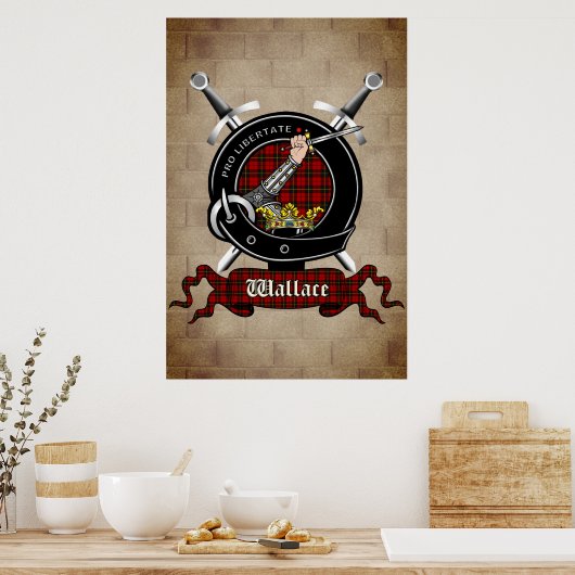 Wallace Clan badge op Castle Wall Poster 18x24 (Keuken)