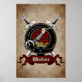 Wallace Clan badge op Castle Wall Poster 18x24 (Voorkant)