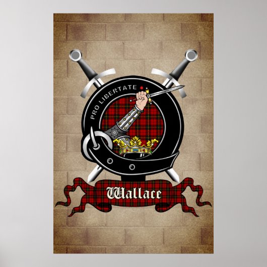 Wallace Clan badge op Castle Wall Poster 18x24 (Voorkant)