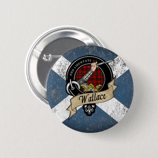 Wallace Clan Badge Ronde Button 5,7 Cm (Voorkant /achterkant)