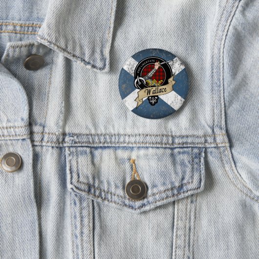 Wallace Clan Badge Ronde Button 5,7 Cm (In situ)