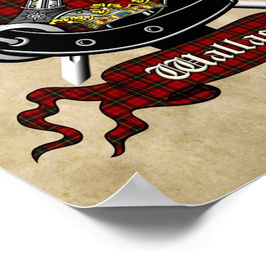 Wallace Clan Badge & Tartan 8.5x11 Poster (Hoek)
