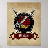 Wallace Clan Badge & Tartan 8.5x11 Poster (Voorkant)