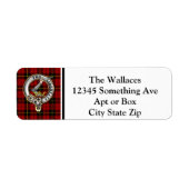 Wallace Clan Badge & Tartan Aangepaste labels (Voorkant)