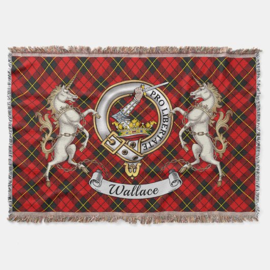 Wallace Clan Badge & Tartan Deken (Voorkant)