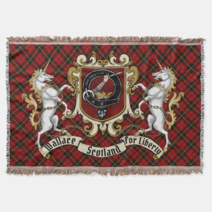 Wallace Clan Badge & Tartan Deken