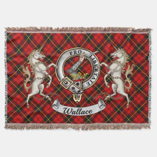 Wallace Clan Badge & Tartan Deken (Voorkant)