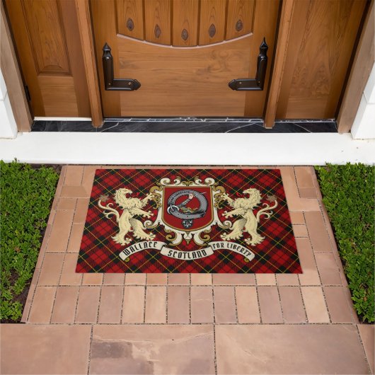 Wallace Clan Badge & Tartan Deurmat (Buiten)