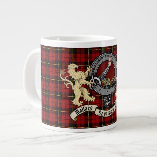 Wallace Clan Badge & Tartan Giant Coffee Mok (Links)