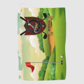 Wallace Clan Badge & Tartan Golf Handdoek (Voorkant)