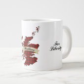 Wallace Clan Badge & Tartan Kaart Grote Koffiekop (Voorkant rechts)