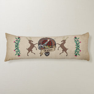 Wallace Clan Badge & Tartan Lichaamskussen