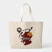 Wallace Clan Badge & Tartan Map of Scotland Grote Tote Bag (Achterkant)