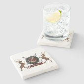 Wallace Clan Badge & Tartan Onderzetters (Zijkant)