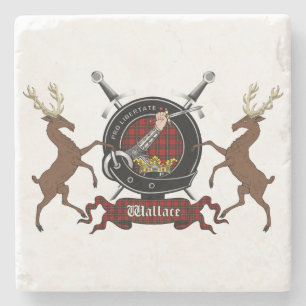 Wallace Clan Badge & Tartan Onderzetters