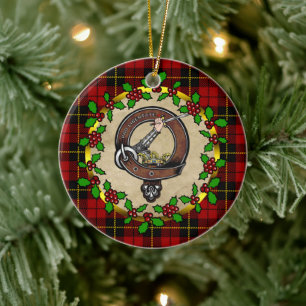 Wallace Clan Badge & Tartan Persoonlijke mas Keramisch Ornament