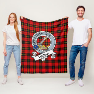 Wallace Clan Badge Tartan Plaid Fleece Deken