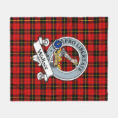 Wallace Clan Badge Tartan Plaid Fleece Deken (Voorkant (Horizontaal))