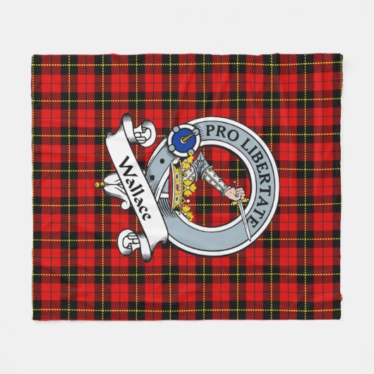 Wallace Clan Badge Tartan Plaid Fleece Deken (Voorkant (Horizontaal))