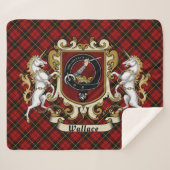 Wallace Clan Badge & Tartan Sherpa Deken (Voorkant (horizontaal))