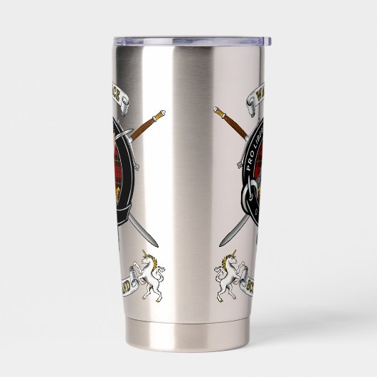 Wallace Clan Badge Tartan & Swords Geïsoleerde Drinkbeker (Links)