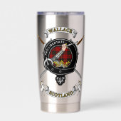 Wallace Clan Badge Tartan & Swords Geïsoleerde Drinkbeker (Achterkant)