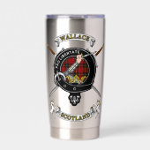 Wallace Clan Badge Tartan & Swords Geïsoleerde Drinkbeker (Voorkant)