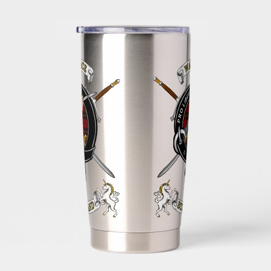 Wallace Clan Badge Tartan & Swords Geïsoleerde Drinkbeker (Rechts)