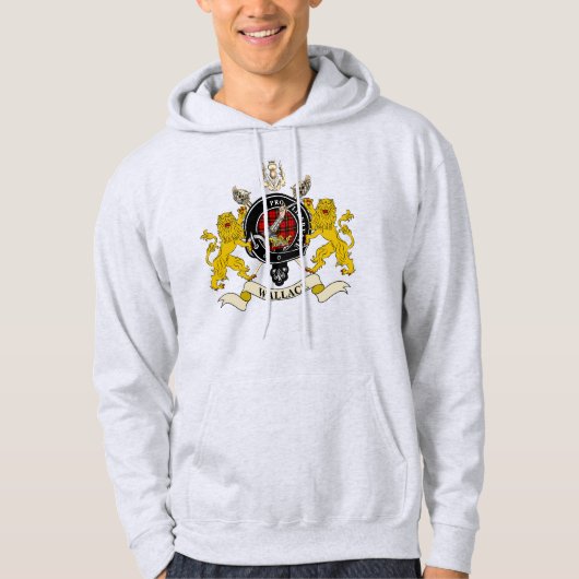 Wallace Clan Badge Tartan & Swords Hoodie (Voorkant)