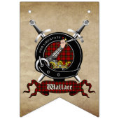 Wallace Clan Badge & Tartan Vlaggetjes (Eerste vlag)