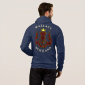 Wallace Clan Badge & Tartan w/Motto Hoodie (Achterkant volledig)