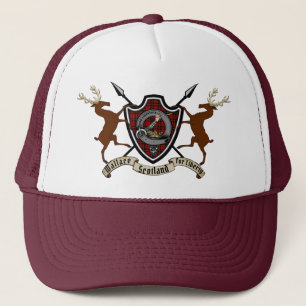 Wallace Clan Badge & Tartan w/Stags Trucker Hat Trucker Pet