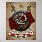 Wallace Clan Badge W/Crossed Swords Poster (Voorkant)