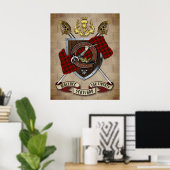 Wallace Clan Badge W/Crossed Swords Poster (Thuiskantoor)