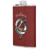 Wallace Clan Badge w / Red Faux lederen fles Heupfles (Links)