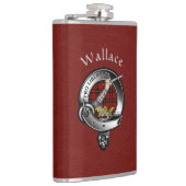 Wallace Clan Badge w / Red Faux lederen fles Heupfles (Rechts)