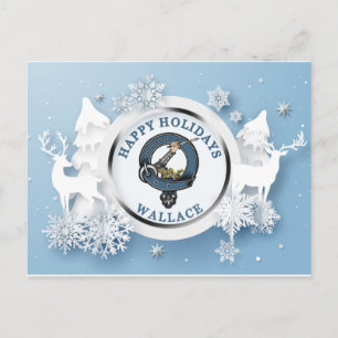 Wallace Clan Badge w/ White Stags Winter Briefkaart